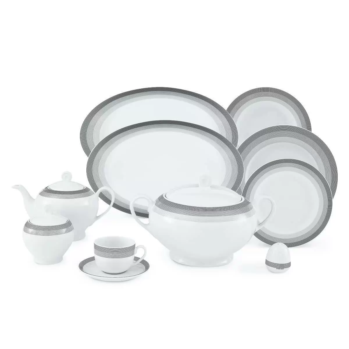 سرویس 102 پارچه چینی زرین-ایتالیا اف(گرد)-12 نفره-سیلور لاینر-درجه عالی سرویس18 نفره